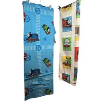 Lot of 2 Vintage Thomas &amp; Friends Train Engine Twin Flat Sheets Fabric 5... - $14.84