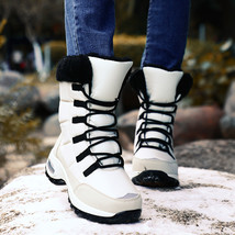 New Winter Women Boots High Quality Warm Snow Boots Lace-up Comfortable Ankle Bo - £43.10 GBP