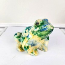 Whimsical Student Ceramic Art Frog Flowers Ferns - £18.94 GBP