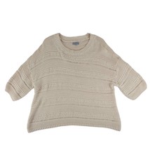 Joseph A Qu&#39;est-Ce Que C&#39;est Silk? Womens L Beige Chunky Knit Sweater Do... - $19.35