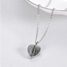 316L Stainless Steel Angel Wings Cremation Urn Heart Pendant Necklace - £16.02 GBP