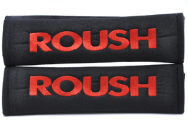2 pieces (1 PAIR) Roush Racing Embroidery Seat Belt Cover Pads (Red on B... - £13.36 GBP