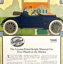 Willys Knight 1916 Overland Roadster Advertisement Automobilia Lithograp... - $84.59 CAD