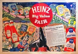 Heinz 57 Original Large RARE! 1953 VTG 2 Print Ad-Clowns-Carnival-15 x 21.5 - £12.66 GBP