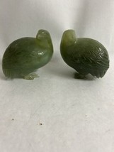 1 Pair Chinese 20th C. Carved Serpentine Jadeite Jade Quail Figurines - £316.48 GBP