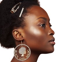Gold Black Girl Magic Earrings - £14.07 GBP