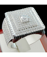 3.00 CT Men&#39;s 14K White Gold Over Round Cut Pave Diamond Engagement Wedd... - €98,43 EUR