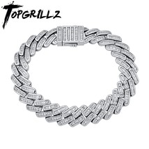 Mens Bracelet 12mm Baguette Prong Cuban Link Bracelet Iced Out CZ Jewelry Hip Ho - £56.96 GBP