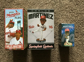 Lot of 3 St Louis Cardinals Carlos Martinez Bobbleheads Springfield Memphis ETC - $74.25