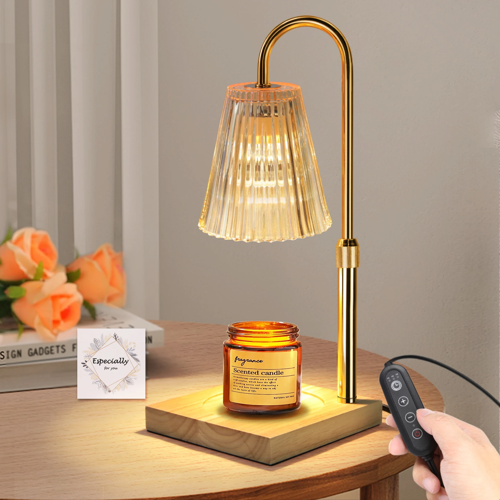  table lamp led night light for home decor aromatherapy melting wax lamps timer dimming thumb200