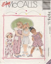 McCALLS 7075 Children&#39;s &amp; Girls Jumpsuit &amp; Romper PATTERN - $6.93 CAD