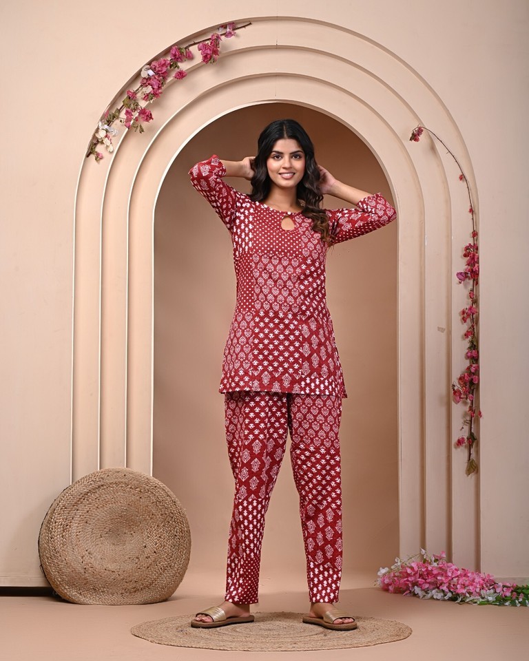 Cotton night suit for women,printed night wear,sleep wear,printed co-ord... - $24.23+