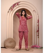 Cotton night suit for women,printed night wear,sleep wear,printed co-ord... - $28.50+