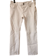 Simply Vera Wang Womens Jeans Size 2 White Cotton Blend Roll Cuff Capri ... - $14.85