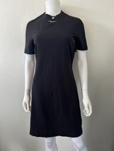 The Row Black Dress Short Sleeve Cutout Neckline With Snap Size Large - $140.29
