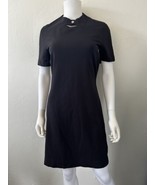 The Row Black Dress Short Sleeve Cutout Neckline With Snap Size Large - $140.29