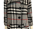 For Cynthia Black, White, Red Plaid Lined 3/4 Sleeve Jacket Size M - £29.70 GBP