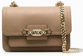 MICHAEL KORS HEATHER LARGE TAN CAMEL GOLD CHAIN CROSSBODY SHOULDER BAGNWT! - $217.79