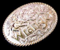 Wrangler - Silver Plated with Gold Tone Belt Buckle 4x3in - $61.53