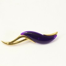 Park Lane Purple Gold Art Deco Holiday Brooch Pin Mid Century Costume Je... - £18.63 GBP