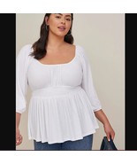 Torrid Textured Jersey Smocked Waist Top Size 3X NWT - $53.34 CAD