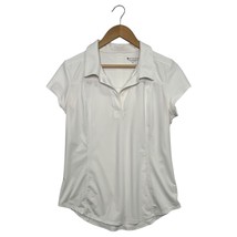 Athleta Shirt Womens Medium White Collared Polo Athletic Golf Tennis Str... - $30.35 CAD