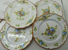 4 Italy Small Plates Saucer Handcrafted Painted Floral Signed Ascoli P Italia - £11.99 GBP