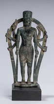 Antique Khmer Style 8 Arm Vishnu Statue - Protector &amp; Preserver - 34cm/14&quot; - £393.14 GBP