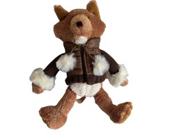 Bath &amp; Body Works HICKORY FOX 13&quot; Plush Brown Puffer Jacket Stuffed Animal - £10.94 GBP