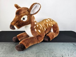 2015 FAO Schwarz Toys R Us Deer Fawn Laying Realistic Plush Stuffed Animal 19" - £7.89 GBP