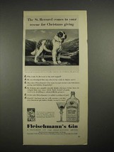 1940 Fleischmann&#39;s Gin Ad w/ St. Bernard Dog - $18.49