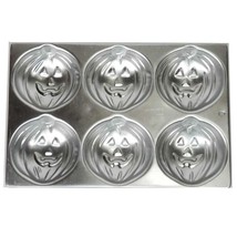 Vtg Wilton Mini 3.5&quot; Halloween Pumpkin 6 Mold Aluminum Pan Jello Jack o ... - $4.99