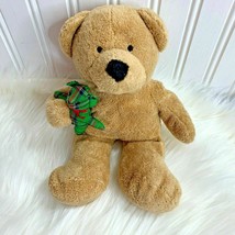 Ty Pluffies Plush Stuffed Animal Toy Bear Holding Teddy Bear Green Plaid  - £11.61 GBP