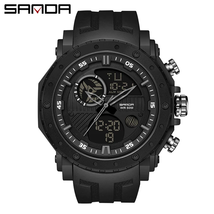 Quartz Watch Men Waterproof Silicone Strap Sport Watches Luminous Digita... - £16.59 GBP