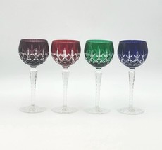 AJKA Crystal Cut to Clear ARABELLA Stemmed Wine Glasses Set of 4 Vtg - €195,03 EUR