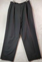 Talbots Dress Pants Women Size 12 Black 100% Wool Pocket Straight Leg Flat Front - £14.29 GBP