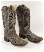 Corral Women&#39;s Sequin Wing Cross Inlay Western Boots - Square Toe - £223.88 GBP