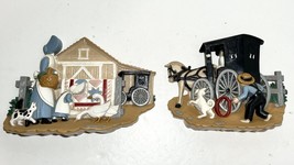 Burwood Products / Home Interiors Amish Plaques / Amish Farm Scenes Bright Color - £7.59 GBP