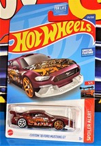 Hot Wheels 2022 Spoiler Alert #175 Custom &#39;18 Ford Mustang GT Mtflk Maroon w Y5s - £2.21 GBP