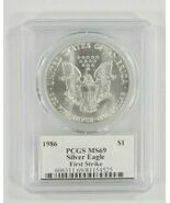 1986 Argento American Eagle Selezionato Da PCGS Come MS69 Primo Strike M... - €4.826,43 EUR