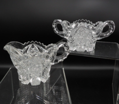 Vintage Imperial Glass 526 Clear Pressed Glass Creamer and Sugar Set - $14.84