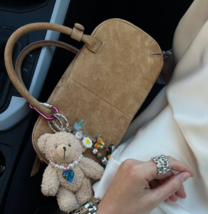 ZARA BNWT 2025. SAND BROWN SPLIT SUEDE LEATHER MINI BAG BOWLING. 6635/51... - $108.75