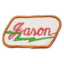 Vintage Name Jason Green Red Patch Embroidered Sew-on Work Shirt Uniform... - $3.47