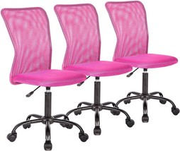 Office Chair Desk Chair Computer Chair with Lumbar Support Swivel Rolling, Pink - £114.27 GBP