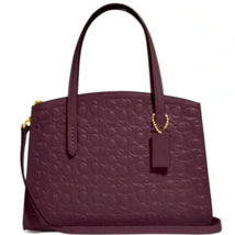 COACH CHARILE 28 BURGUNDY WINE LEATHER SIGNATURE C X-BODY SATCHEL BAGNWT! - $197.99