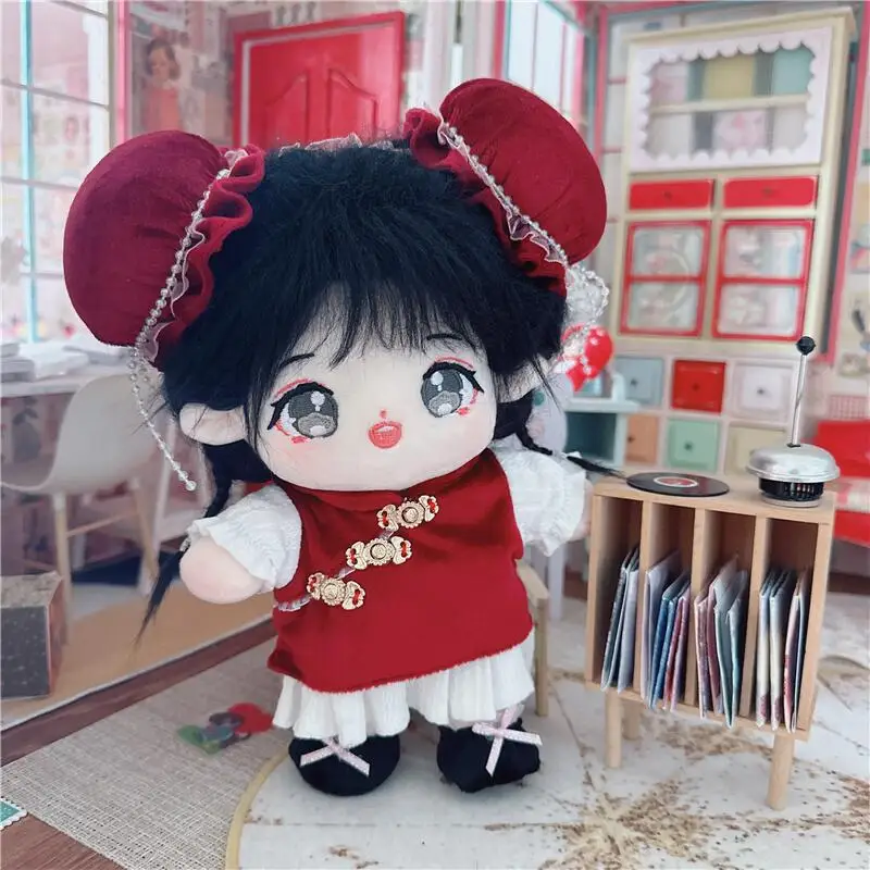 Cute Idol Plush Doll for 20cm Kawaii Chunli Red Dress Suit DIY Clothes Accessory - $48.14