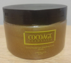 COCOAGE COCOA POWDER 24K GOLD BODY SCRUB-BROWN SUGAR/ VANILLA-9.5 oz/ 27... - £18.82 GBP