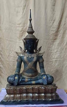 Buddha Statue - Antique Thai Style Bronze Seated  Statue - 120 cm - £3,597.10 GBP