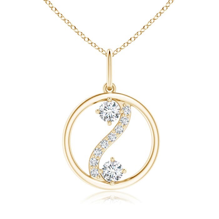 Primary image for ANGARA Lab-Grown 0.18 Ct Diamond Open Circle Swirl Pendant Necklace in 14K Gold