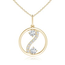 ANGARA Lab-Grown 0.18 Ct Diamond Open Circle Swirl Pendant Necklace in 1... - £416.99 GBP